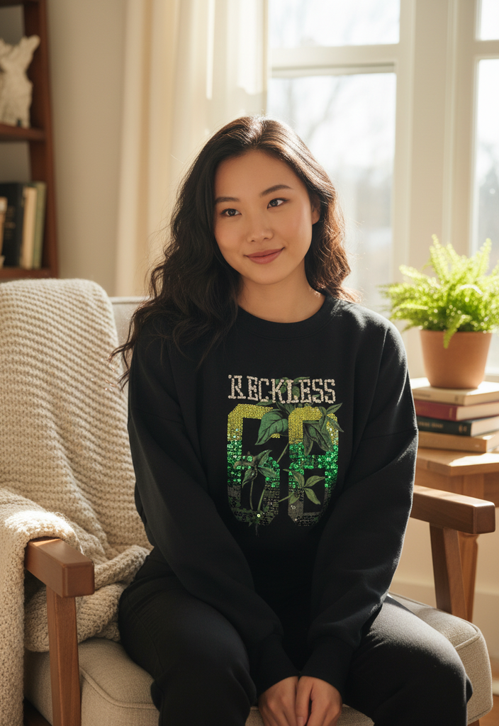 🌟 Sweat noir  à paillettes Taille 36 💚✨