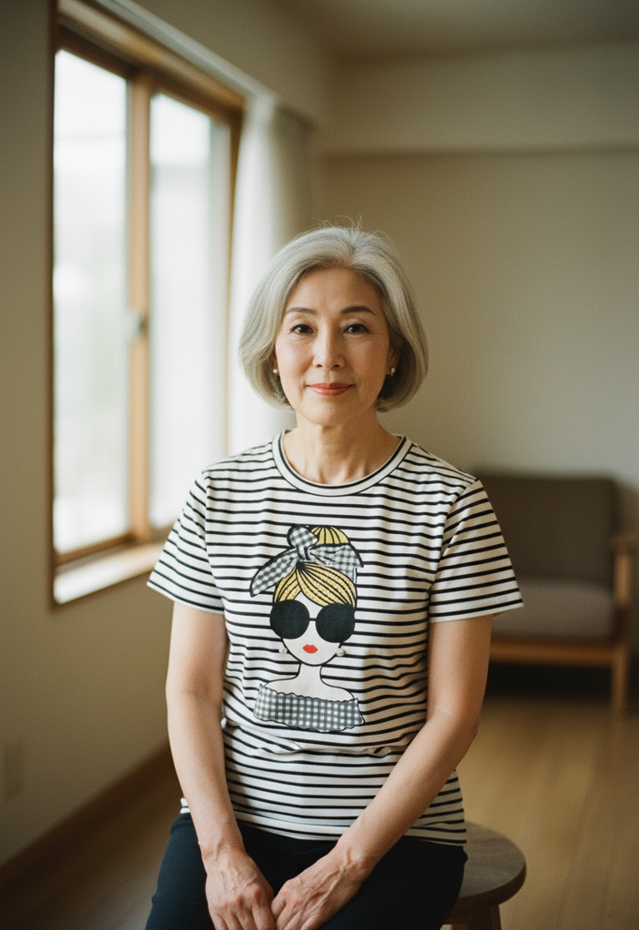 ⚓ T-shirt Marinière Femme Vintage Taille 40 🇰🇷