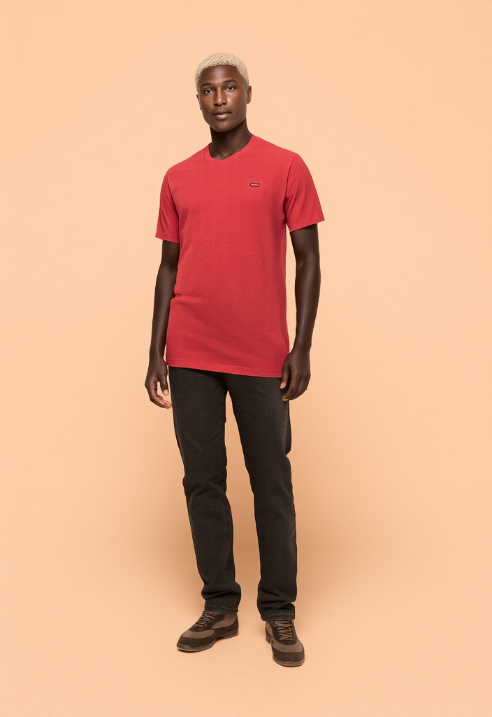 T-shirt rouge chiné – Taille M 🔴👕