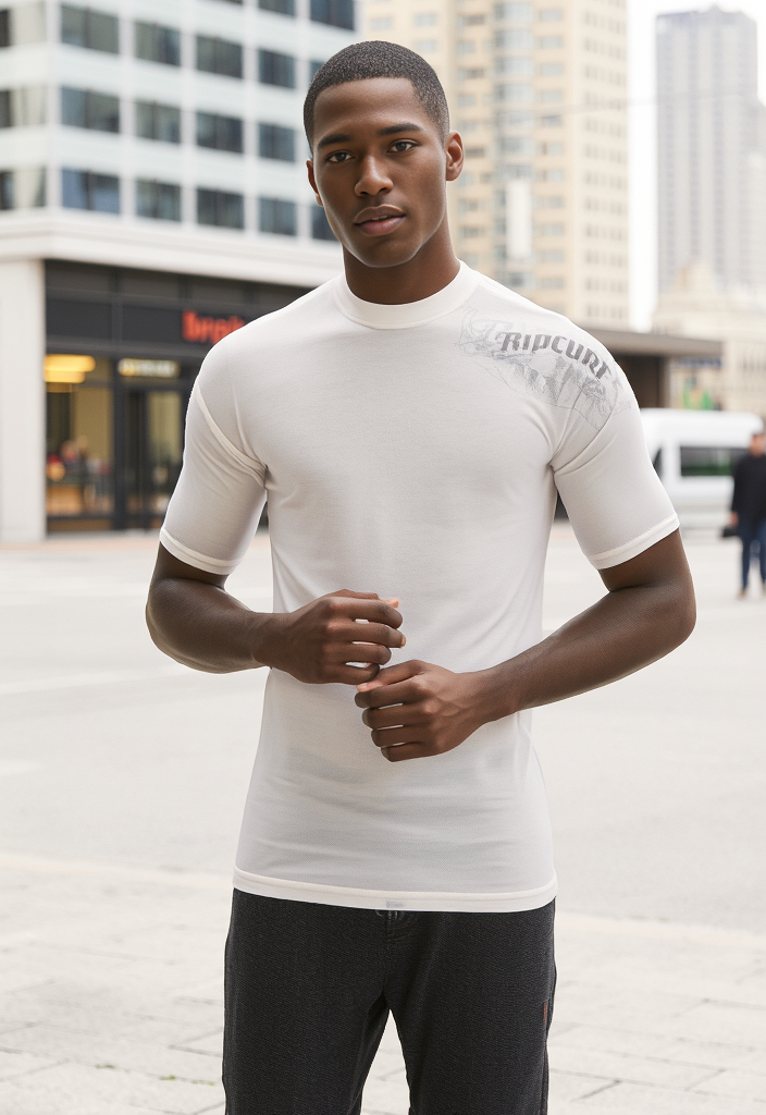 👕🌊 Tee-shirt Blanc – Protection & Style Taille M🏄♂️☀️