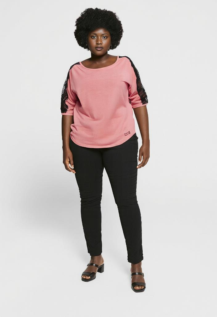 🌸 Top rose avec dentelle Taille Unique 🌸