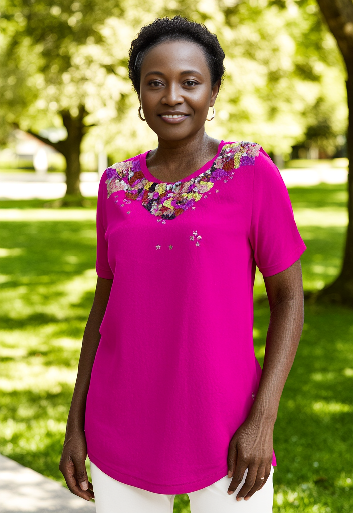 🌸 T-shirt rose à sequins Taille 40  🌸