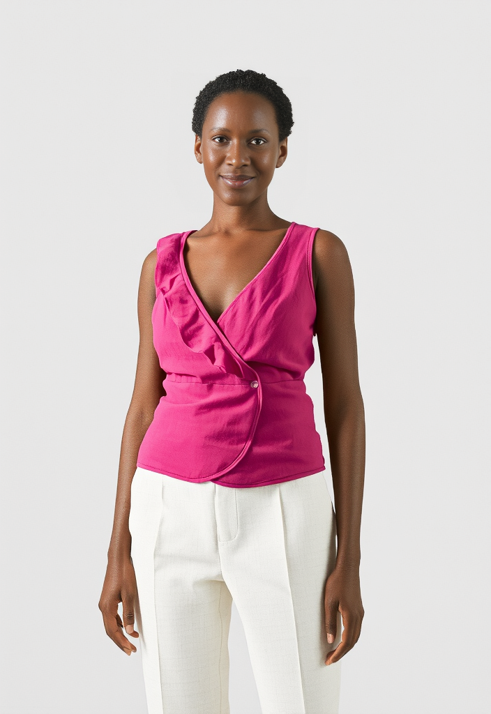 🌺 Top en lin rose Taille 36 🌺