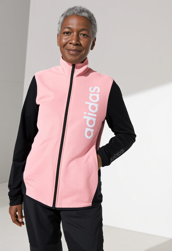🌸🖤 Veste de survêtement  bicolore Rose & Noir – Taille 36