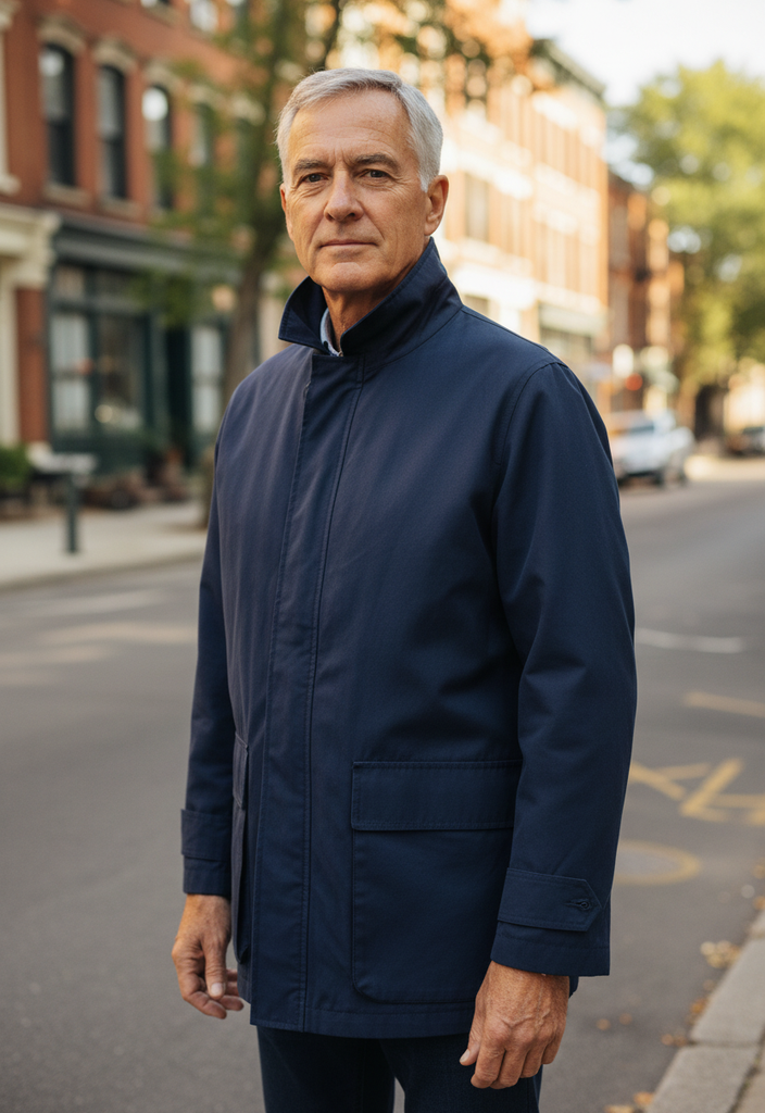 🧥 Veste imperméable – Élégance urbaine marine Taille L 💙☔