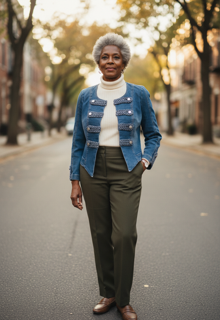 💙 Veste en Jean – Détails Tressés Élégants Taille 36💫