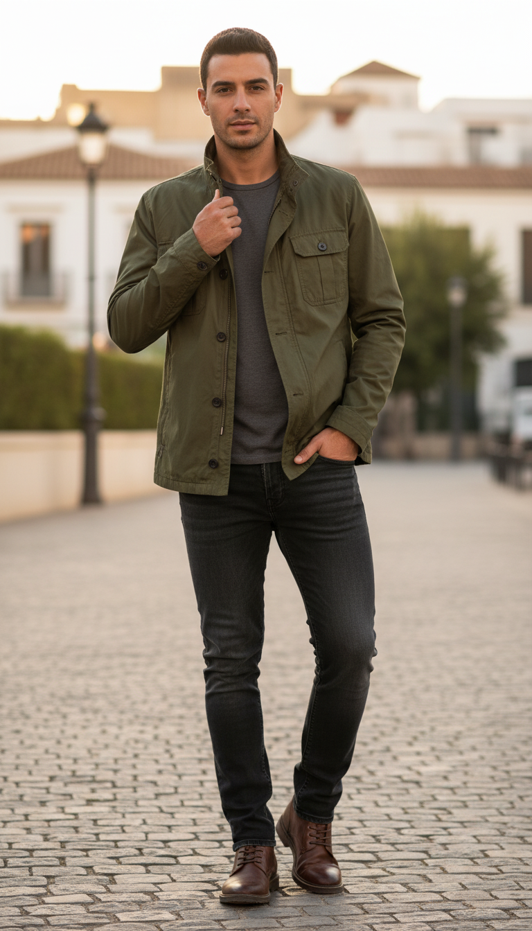 🧥 Blouson kaki doublé – Taille L 🌿