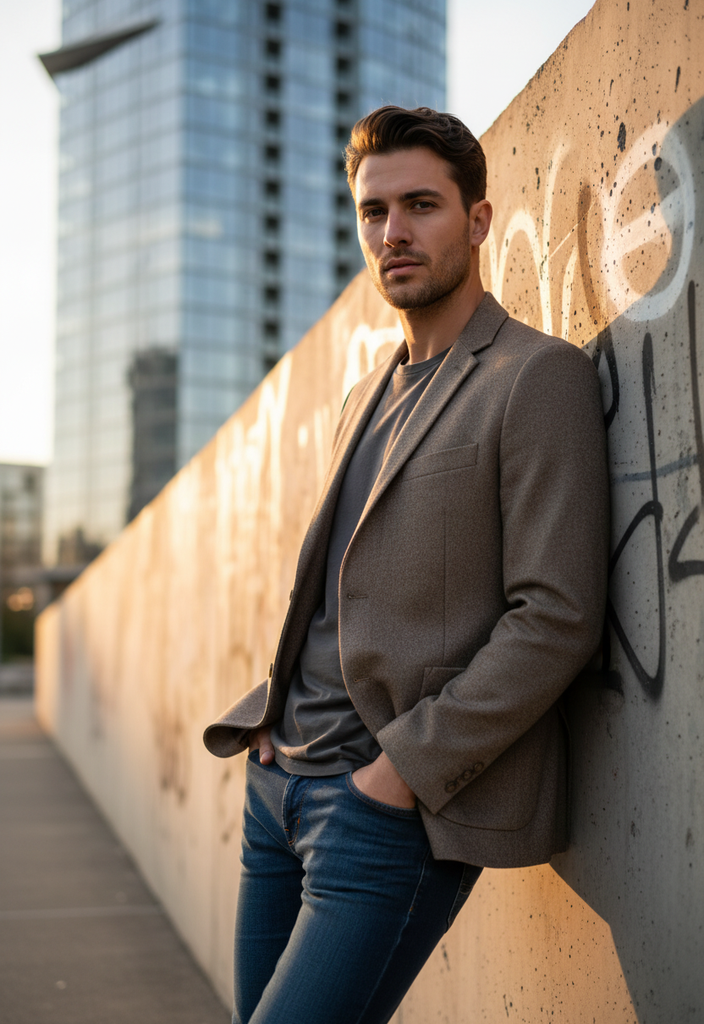 Veste de Costume Slim Fit en Laine &Coton Marron Clair Taille M  🤎👔