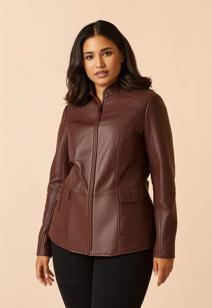 🌹 Veste en cuir d’agneau  – Taille 44 🧥✨
