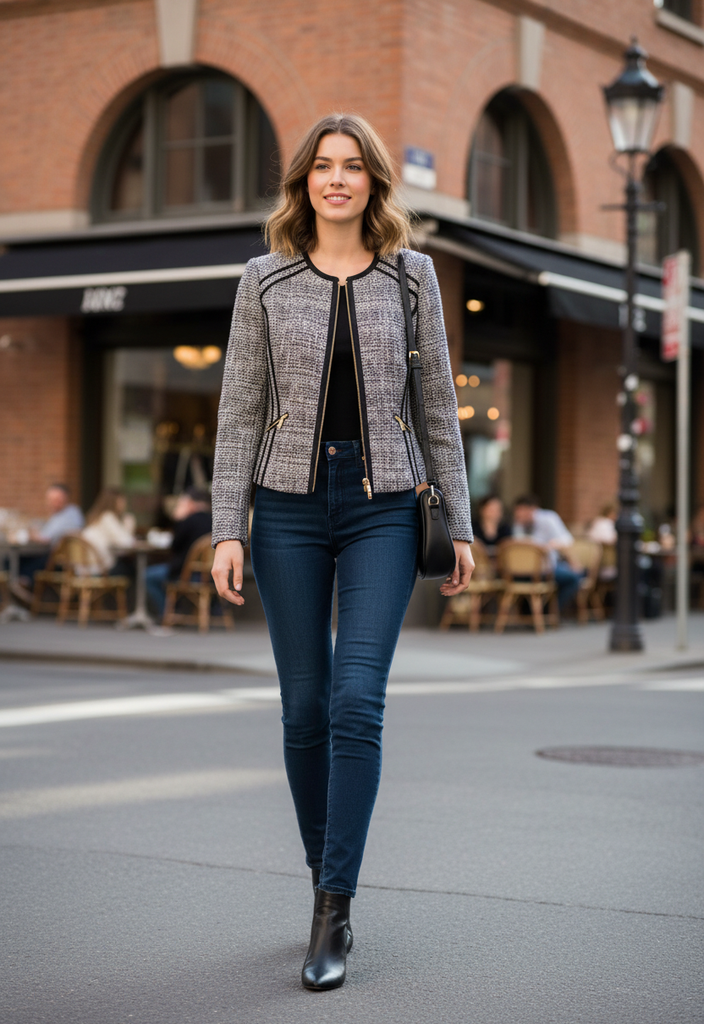 ✨ Blouson en Tweed Chic Taille 38 ✨
