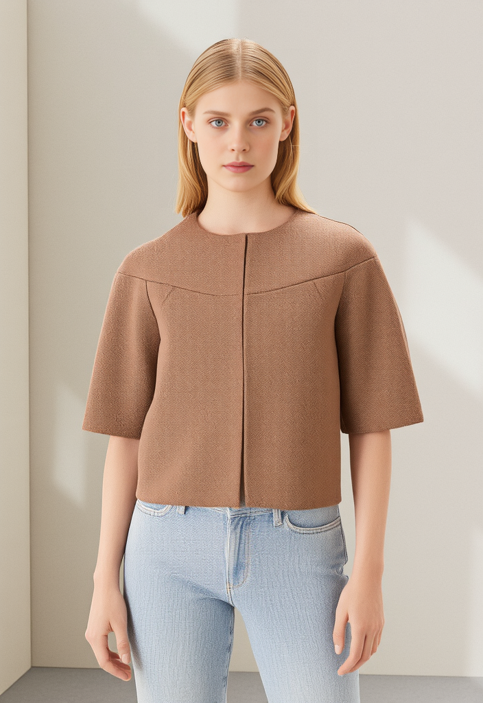 ✨ Veste Courte Beige Rosé – Taille 36 👗🌸