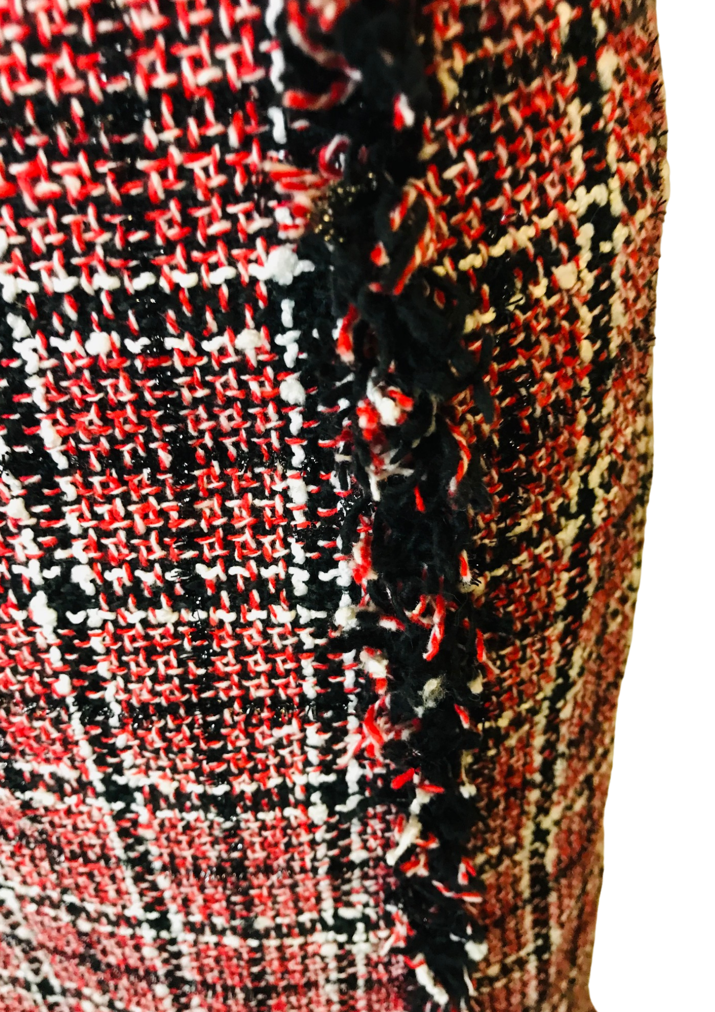 💃 Jupe en tweed bordeaux à franges - Taille 50 💃