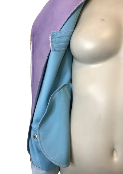 🌈 Perfecto Pastel – Color Block Violet, Bleu & Jaune Taille 40 💜💙💛