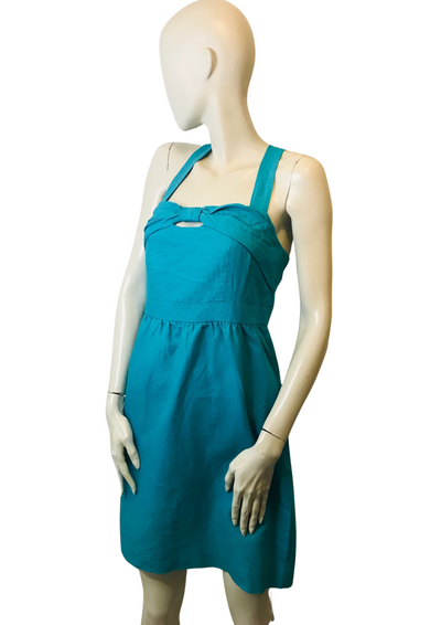💙 Robe turquoise en coton‐lin – Taille 38  ✨