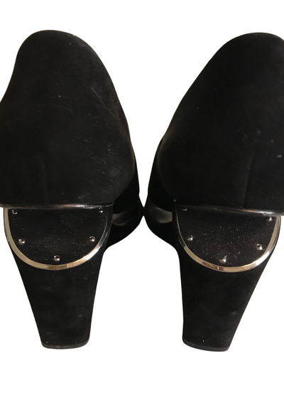 👠 Mules Compensées  en Daim Noir – Confort & Style Pointure 41 🖤