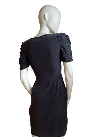 🖤 Élégante robe noire en soie Taille 34 🖤