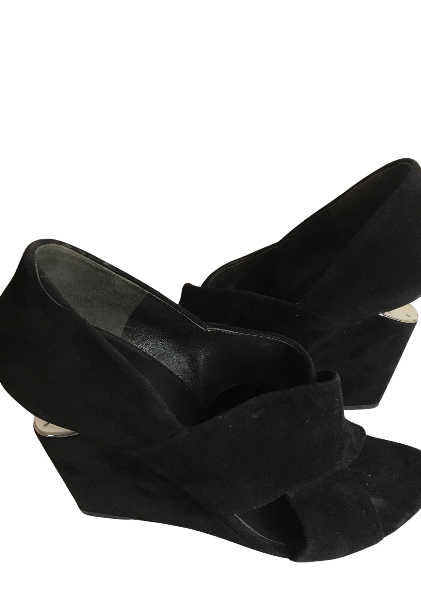 👠 Mules Compensées  en Daim Noir – Confort & Style Pointure 41 🖤