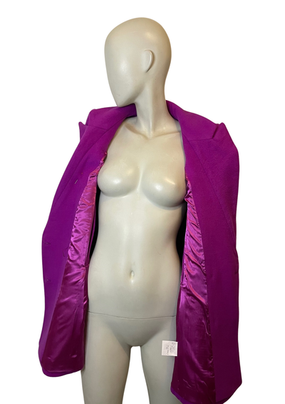 🌟 Cape manteau violette en laine mélangée Taille 40 🌟