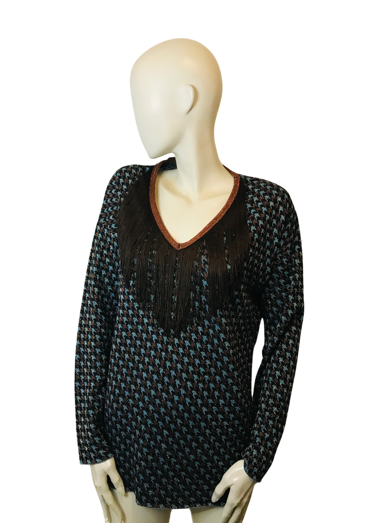 🧥 Pull à franges pailletté Taille 40 🧥