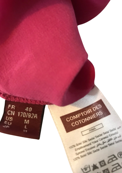 👚✨ Blouse sans Manches en Soie Fuchsia – Taille 40 🌺🎀