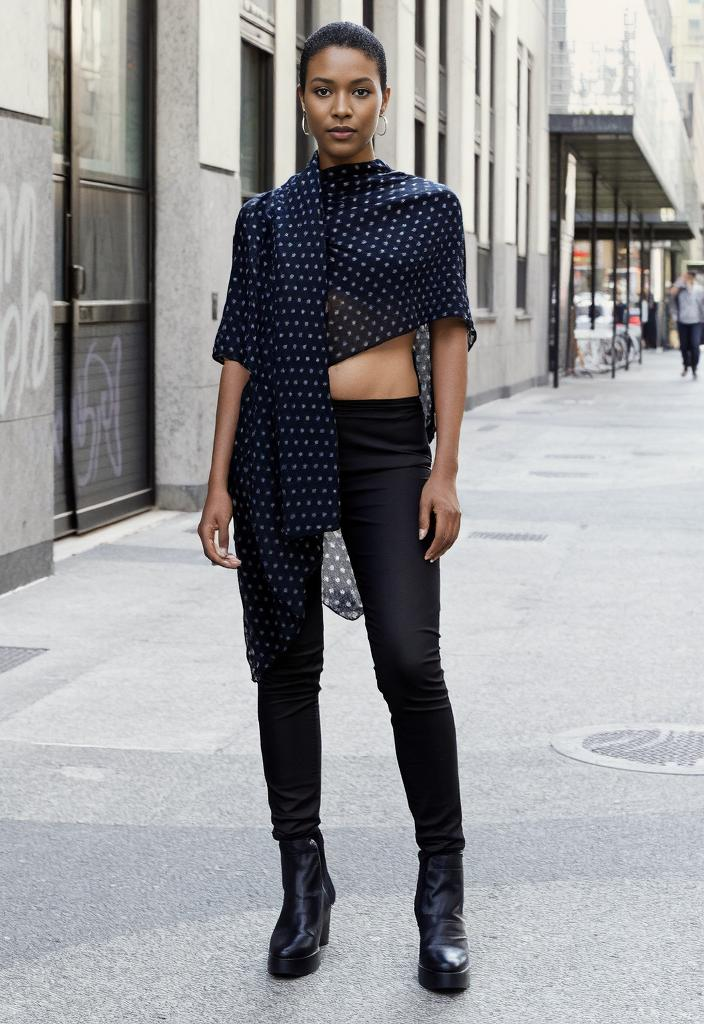 🎀 Élégant châle en soie à pois noirs 🎀