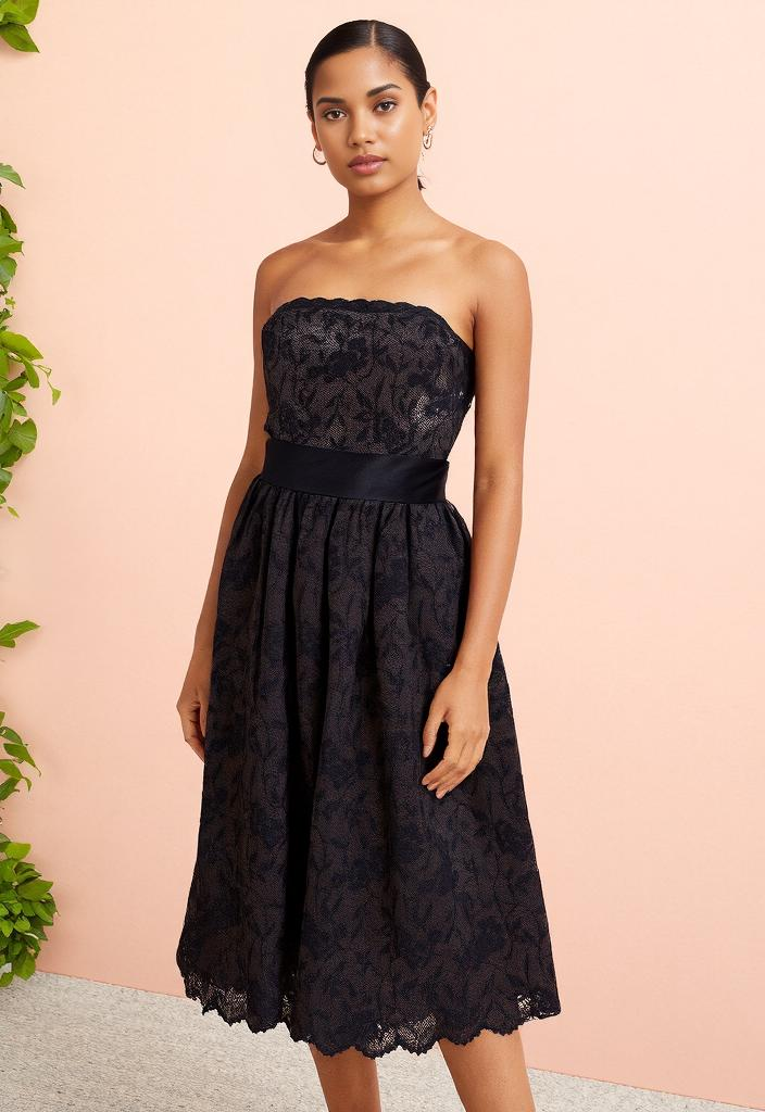 👗 Robe bustier en dentelle noire Taille 38 👗