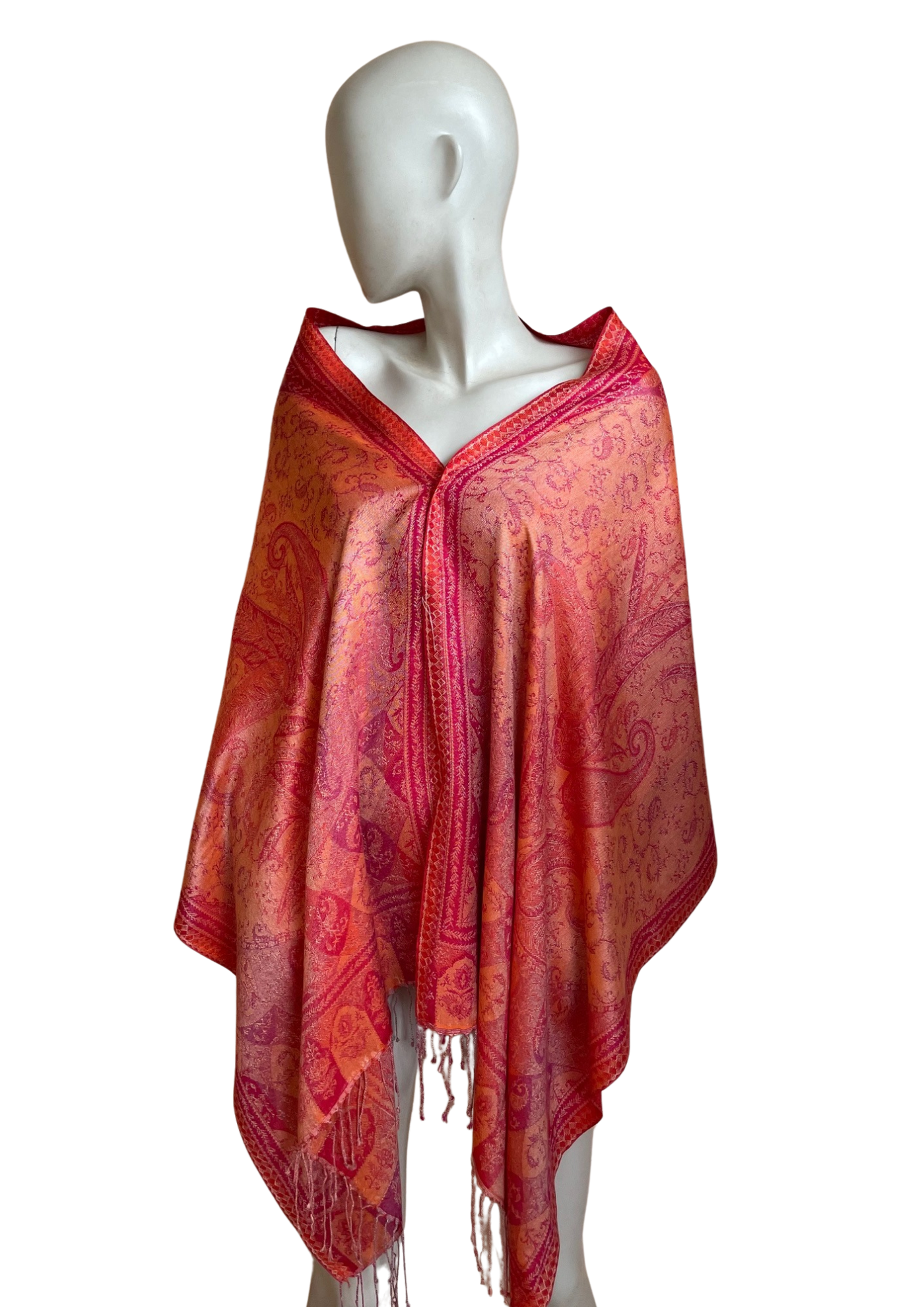 🌟 Magnifique châle rose-orange 🌟