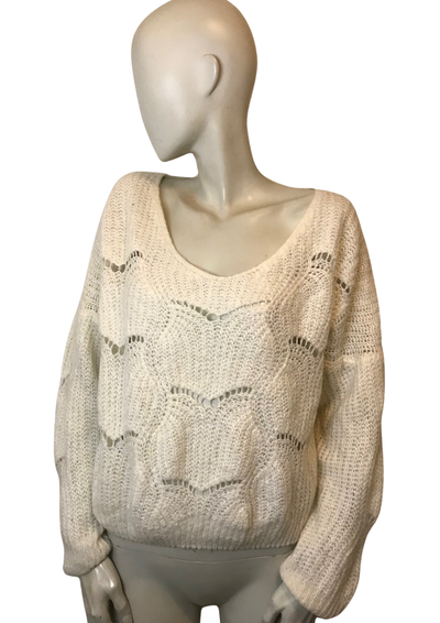 🌟 Pull en laine ajouré Taille 44 🌟