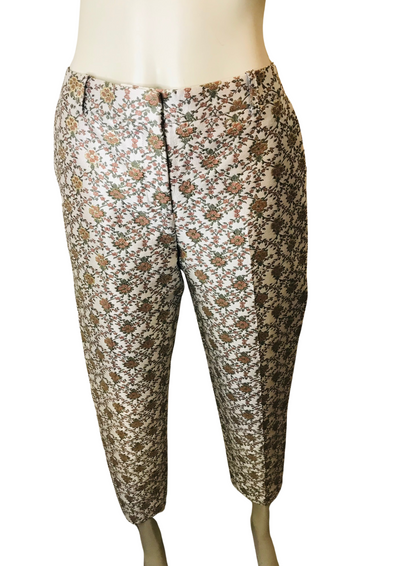 🌼 Pantalon floral brodé et pailleté Taille 38 🌼