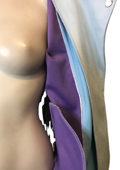 🌈 Perfecto Pastel – Color Block Violet, Bleu & Jaune Taille 40 💜💙💛