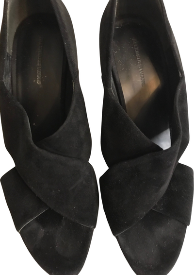 👠 Mules Compensées  en Daim Noir – Confort & Style Pointure 41 🖤
