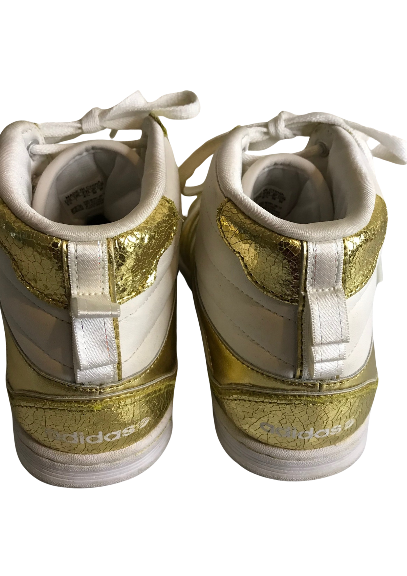👟 Baskets montantes dorées et blanches Pointure 39.5 👟