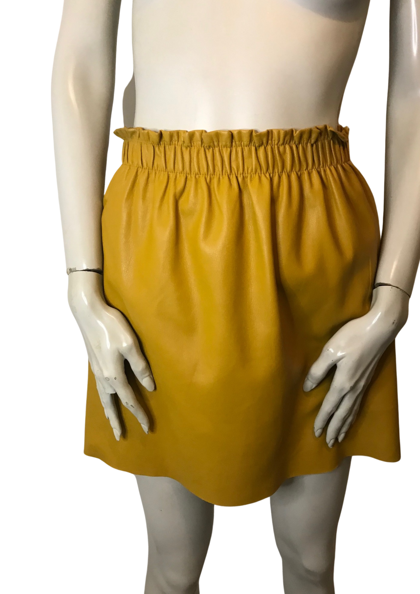 💥 Jupe en cuir vegan jaune Taille 38 💥