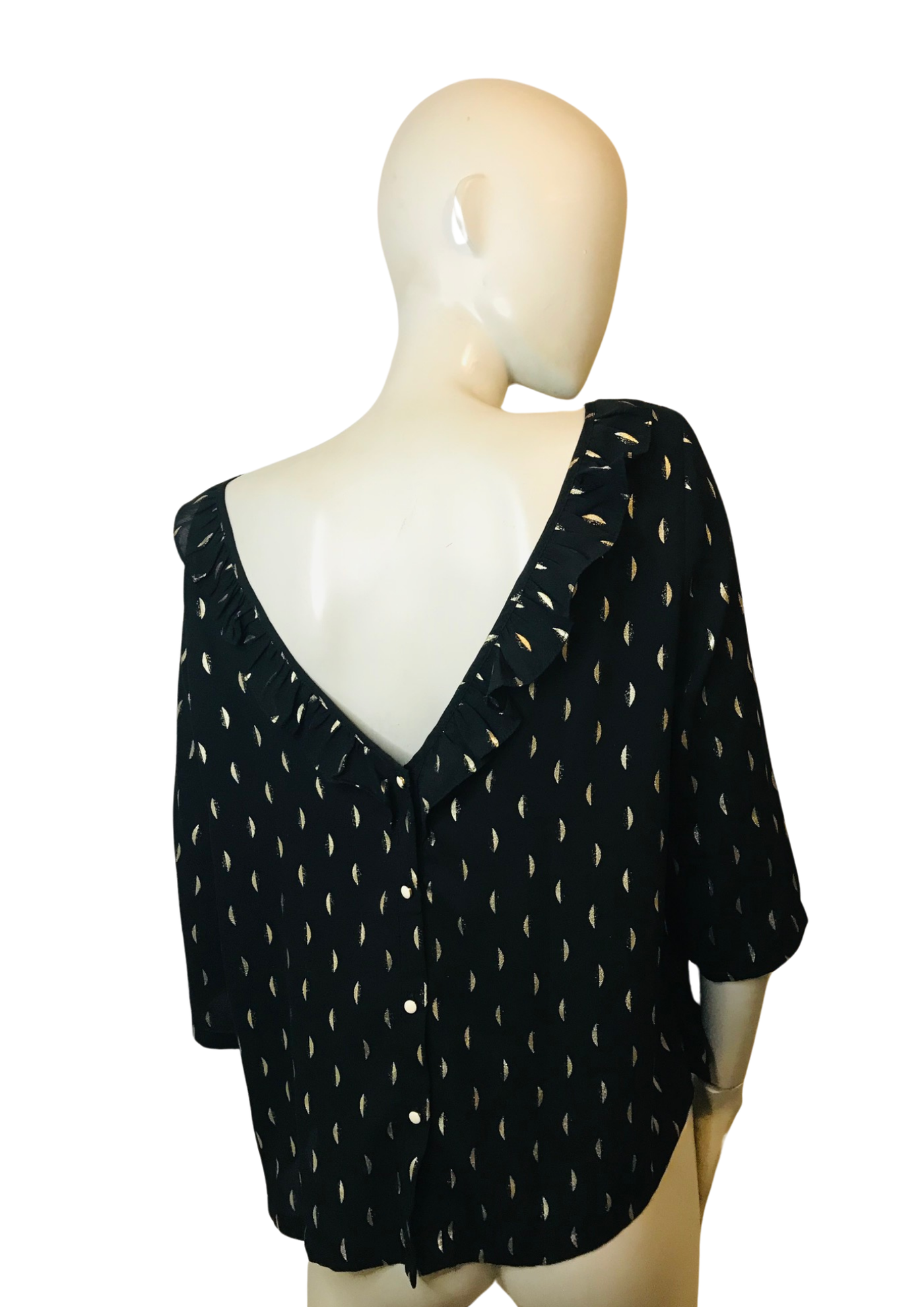 🌟 Blouse chic noir et doré Taille 38  🌟