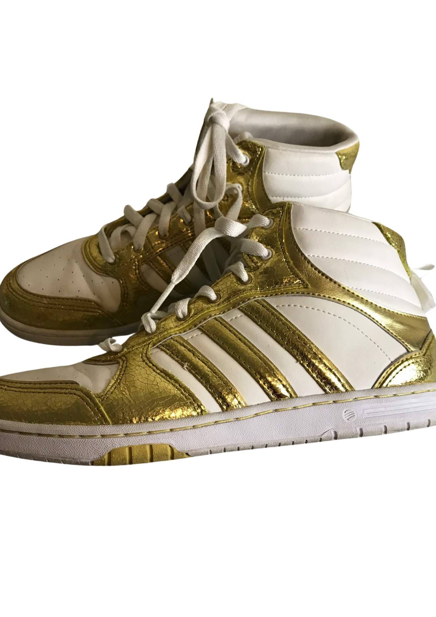 👟 Baskets montantes dorées et blanches Pointure 39.5 👟