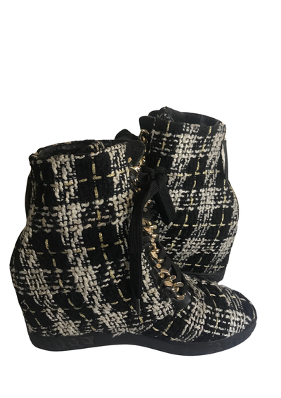 🖤 Baskets en tweed noir et blanc Pointure 40 🖤