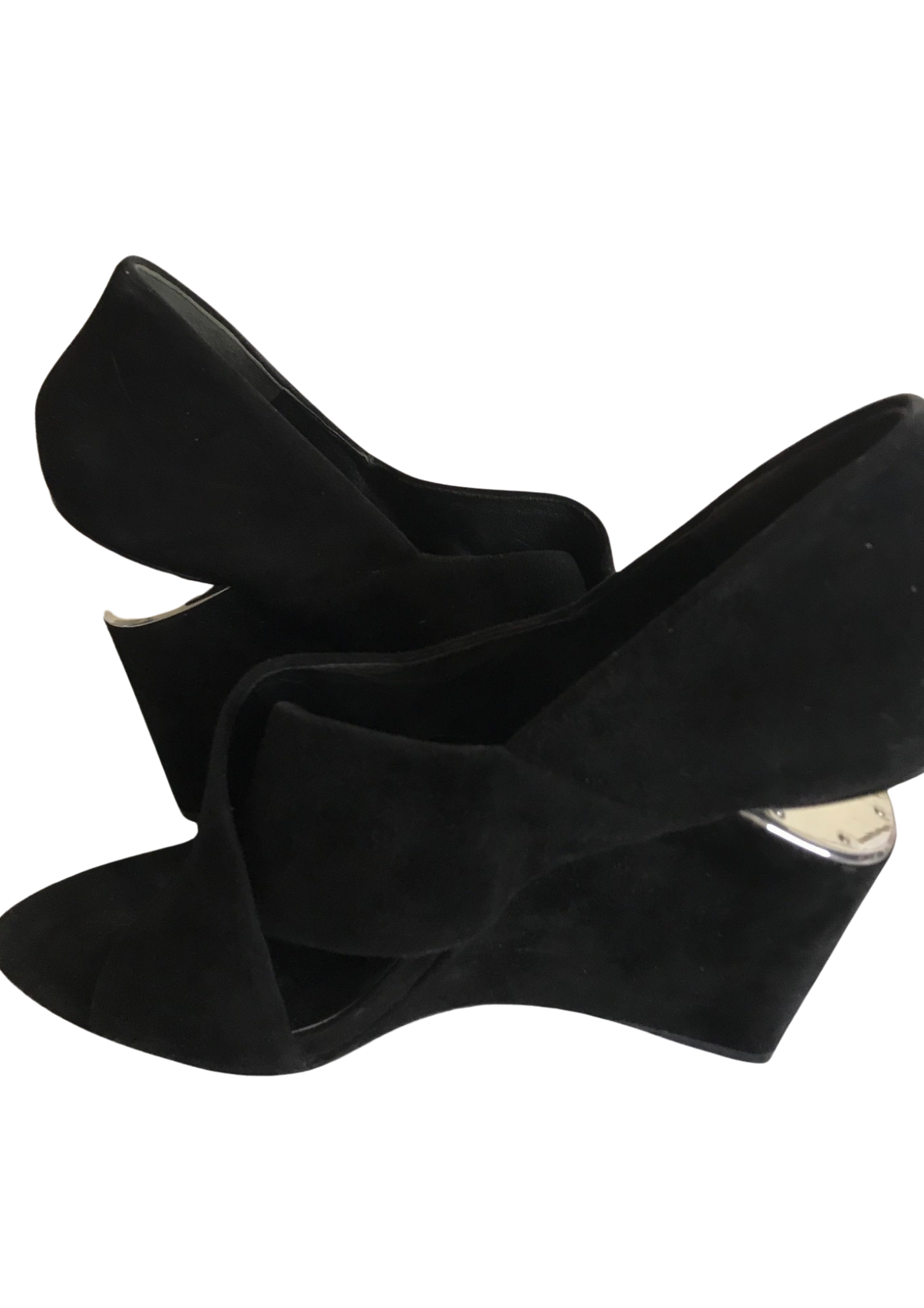 👠 Mules Compensées  en Daim Noir – Confort & Style Pointure 41 🖤