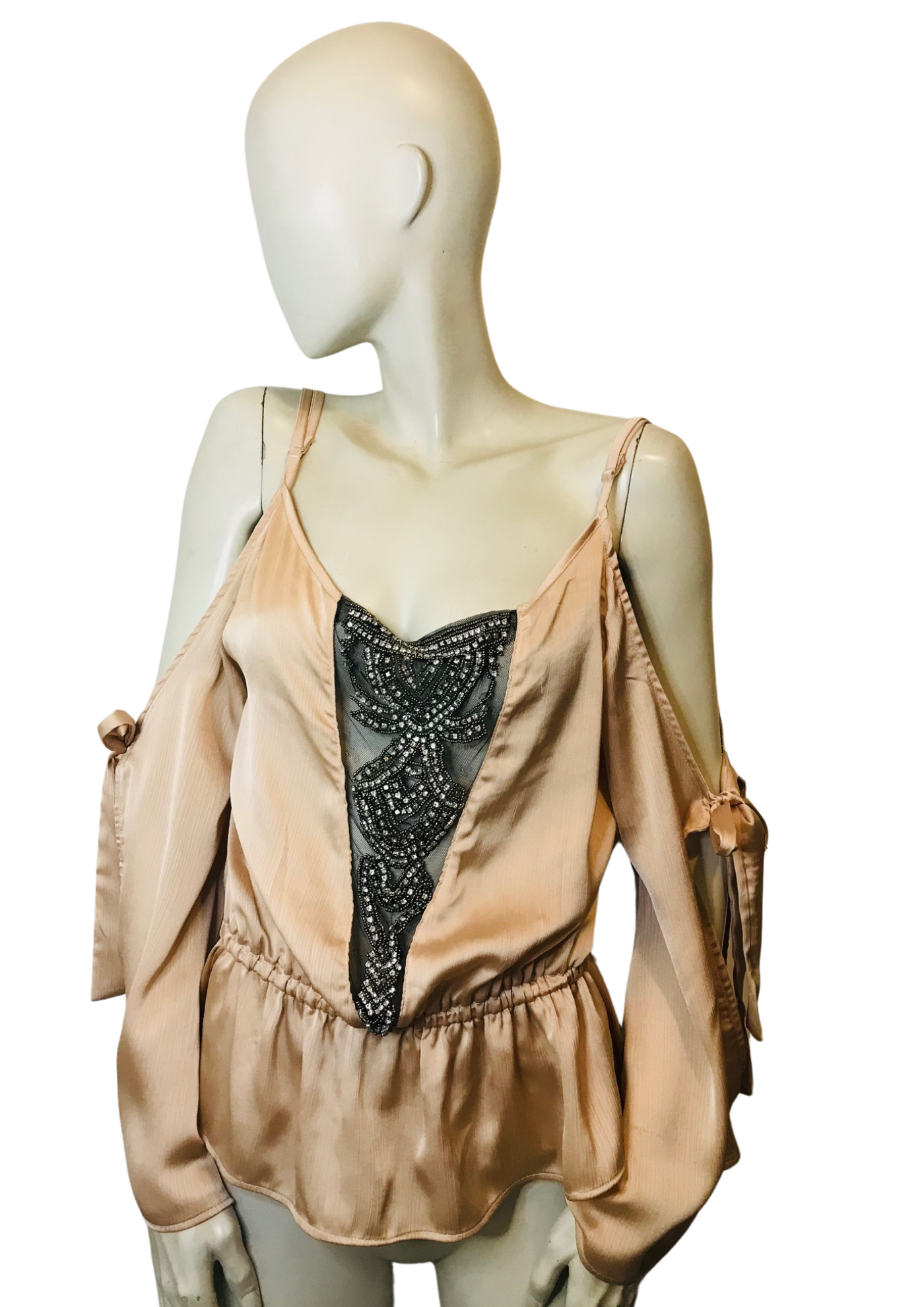 🌟 Magnifique haut en satin brodé Taille 38 (Neuf) 🌟