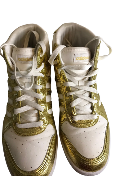 👟 Baskets montantes dorées et blanches Pointure 39.5 👟