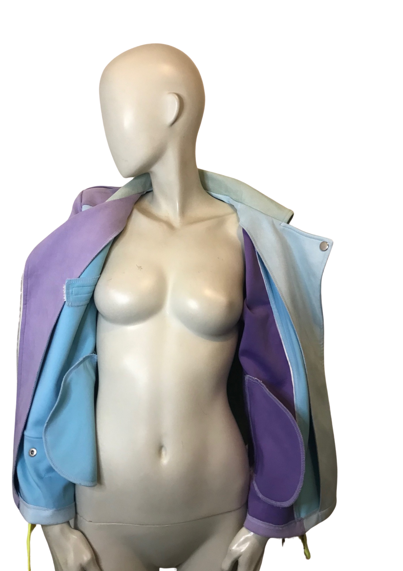 🌈 Perfecto Pastel – Color Block Violet, Bleu & Jaune Taille 40 💜💙💛