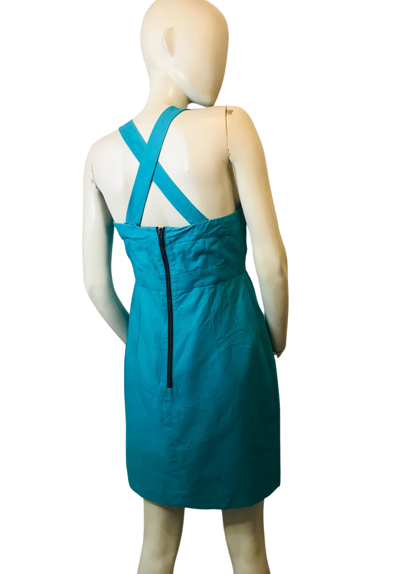 💙 Robe turquoise en coton‐lin – Taille 38  ✨