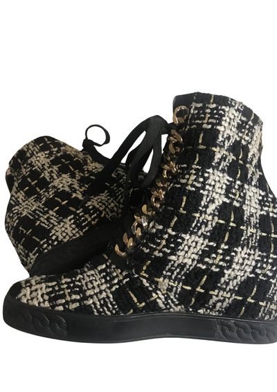 🖤 Baskets en tweed noir et blanc Pointure 40 🖤