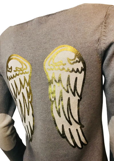 🌟 Pull en laine mélangée avec motif ailes Taille 34  🌟
