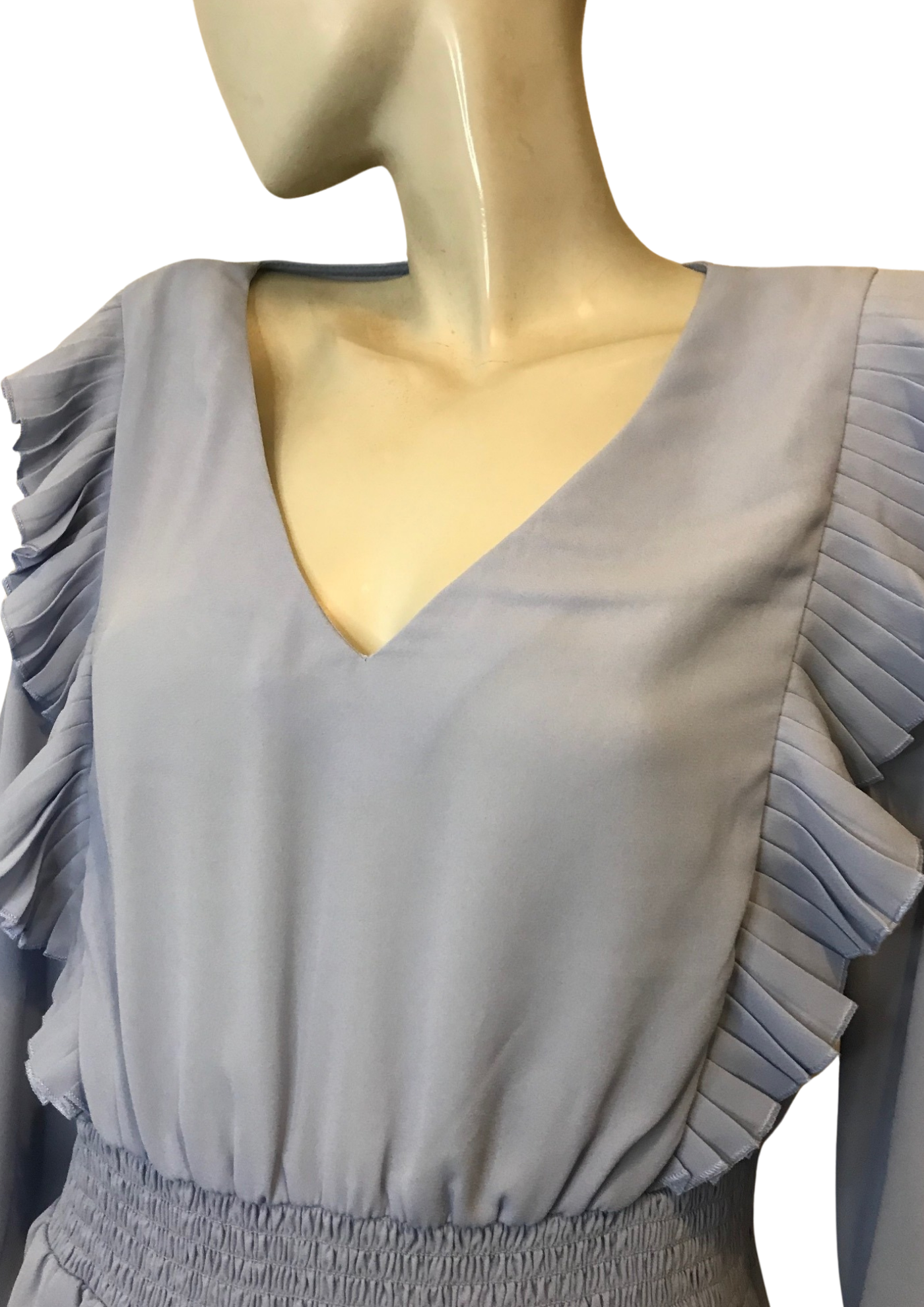 🌟 Blouse à volants bleu ciel Taille 38 🌟