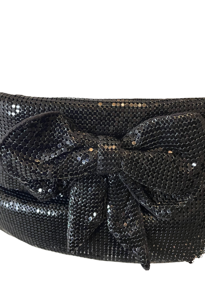 👜 Sac à main noir avec nœud et chaîne 👜
