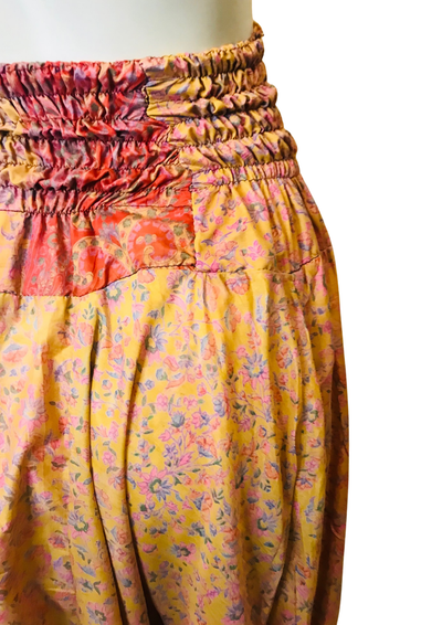 🌸 Sarouel 100% Soie Recyclée – Imprimé fleuri bohème Taille 38 💮