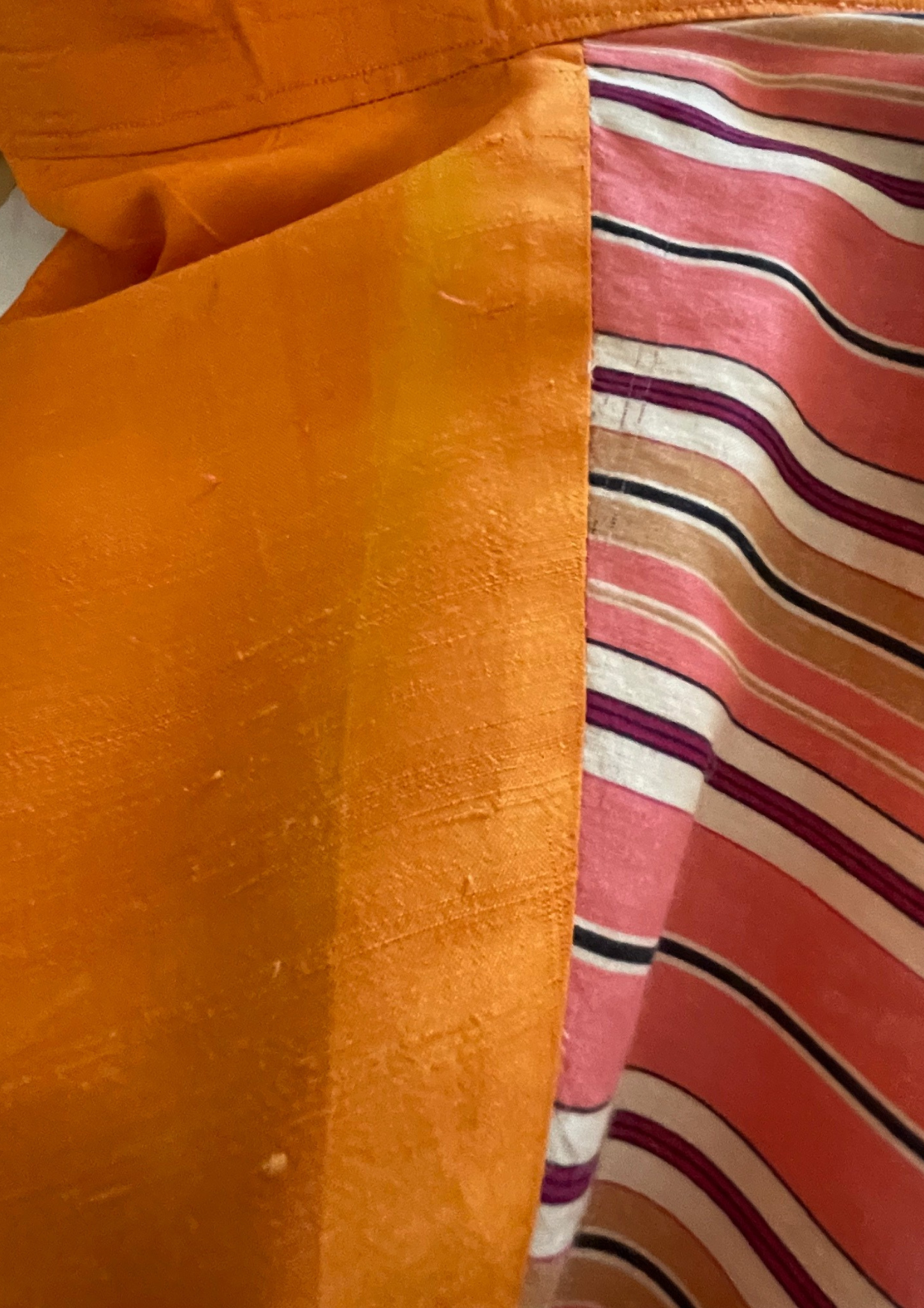 🌈 Chemise à rayures colorées en soie sauvage et coton Taille 42 🌈