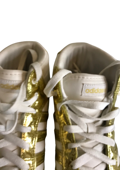 👟 Baskets montantes dorées et blanches Pointure 39.5 👟
