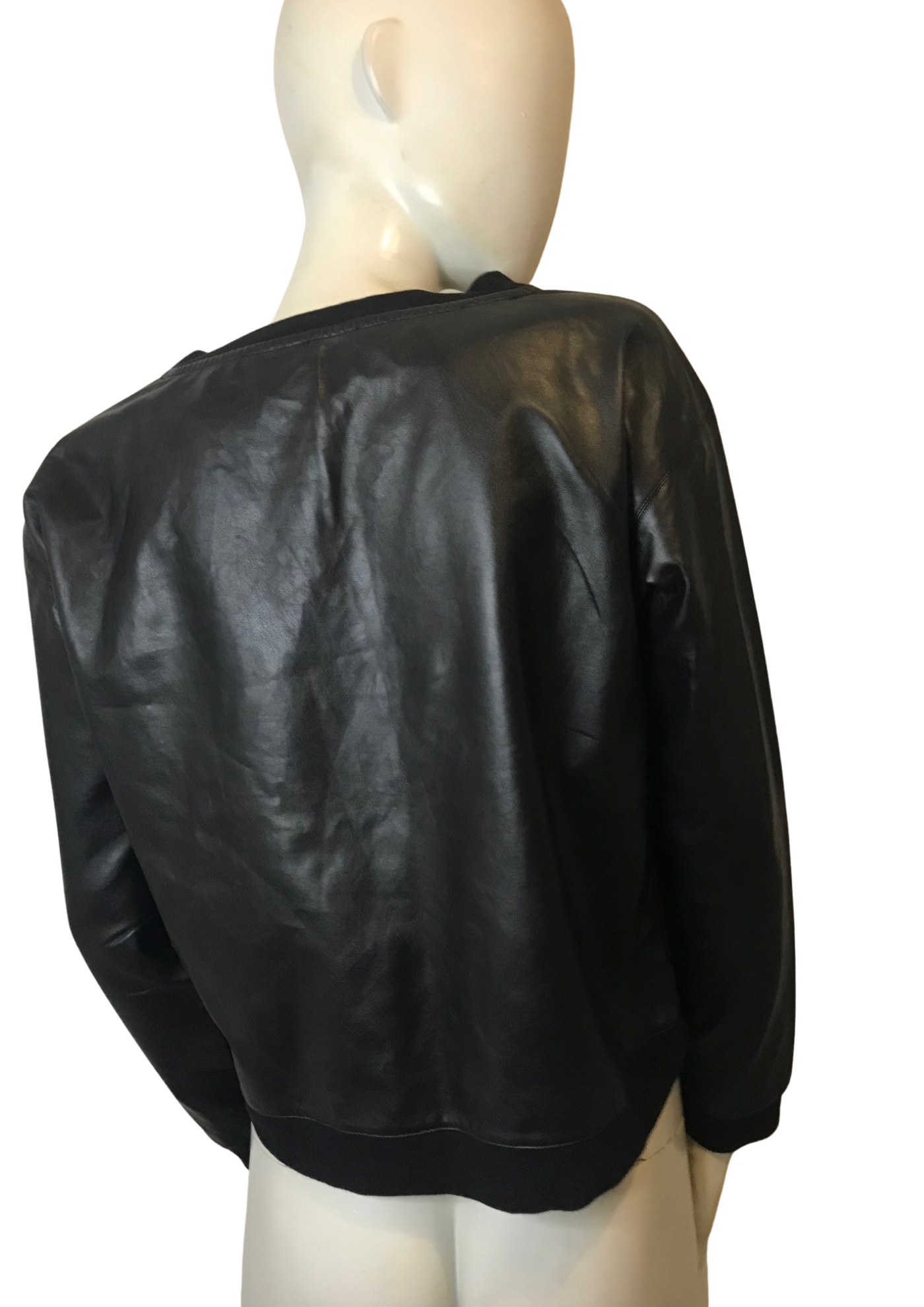 🖤 Sweat noir effet cuir "CRANEUSE" – Taille 36 🖤