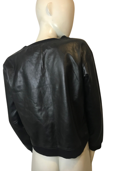 🖤 Sweat noir effet cuir "CRANEUSE" – Taille 36 🖤